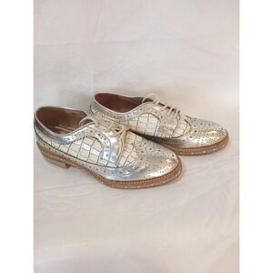 Jeffrey Campbell Silver and Cream Flats